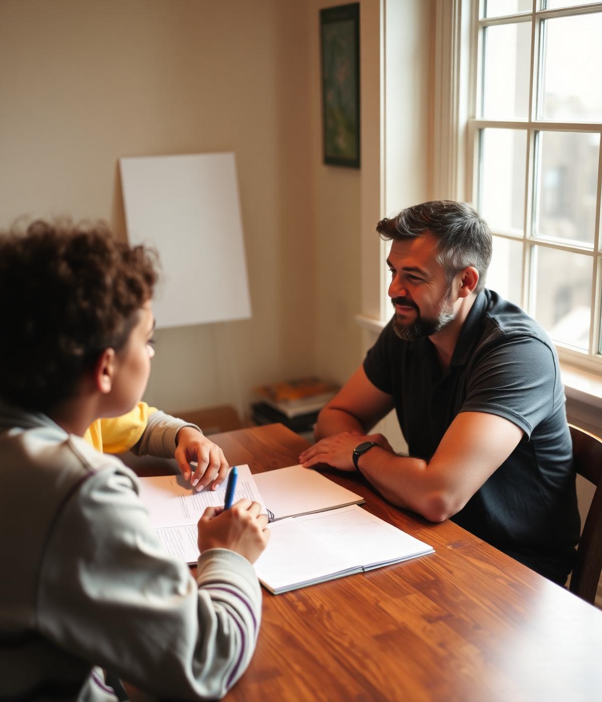 Mentor and young person in conversation
